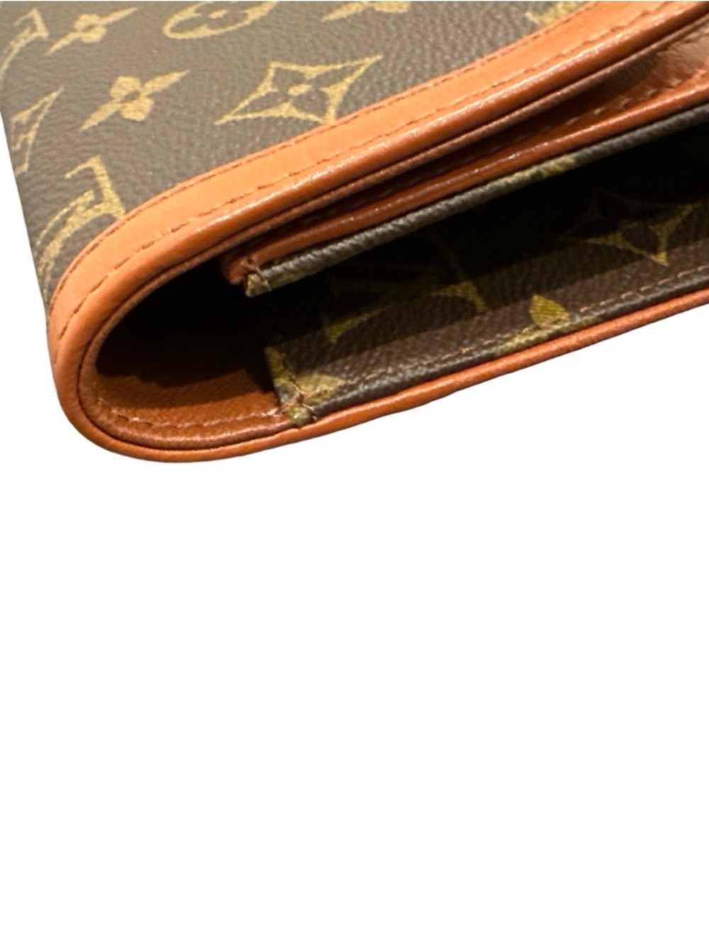 Louis Vuitton Vintage Monogram Canvas Clutch Pochette Brown LV Envelope Bag - Picture 11 of 17